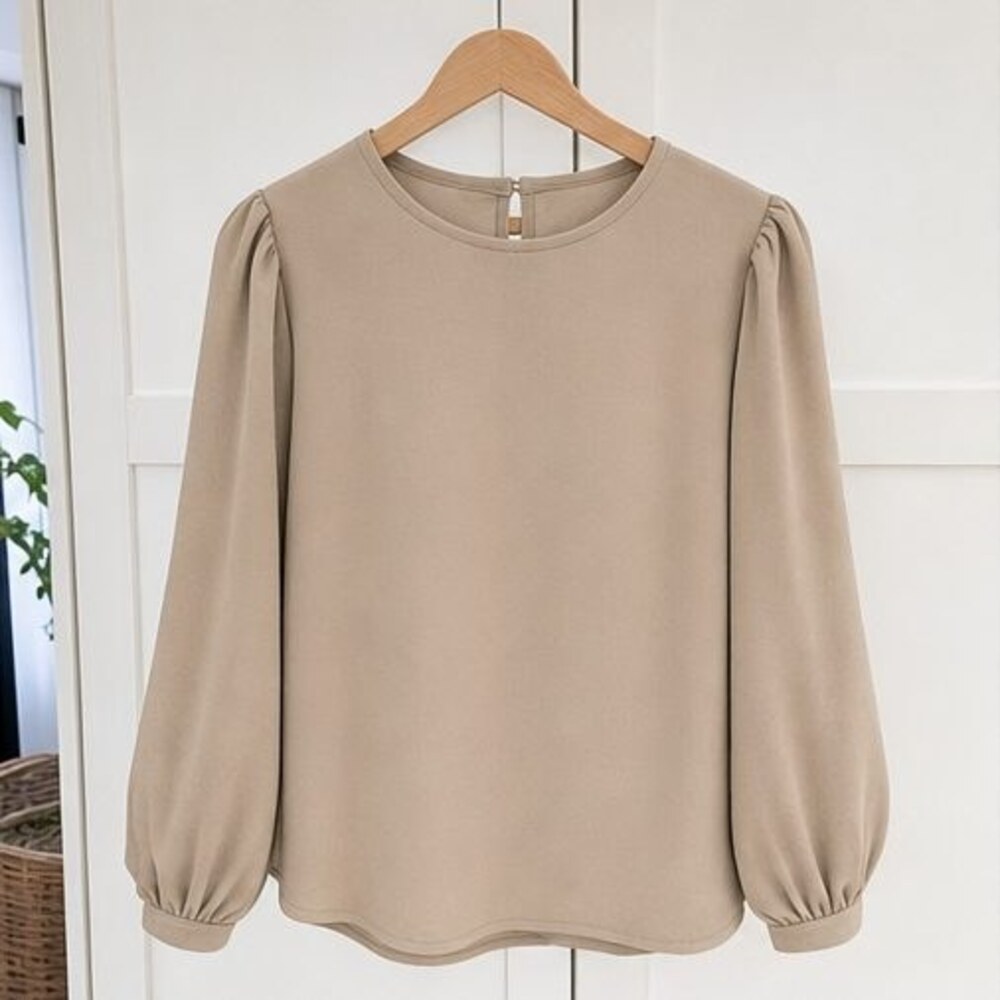 Sand Peplum Top